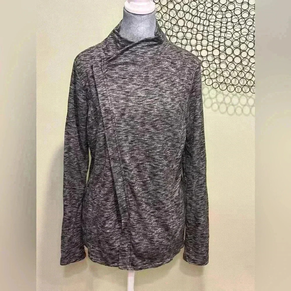 Bass & Co - Asymmetrical zip gray light cotton/polyester jacket with pockets - Picture 2 of 7